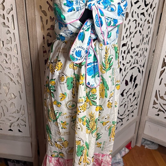 Farm Rio Anthropologie Tiered Cutout Coverup Midi Dress - Picture 4 of 7